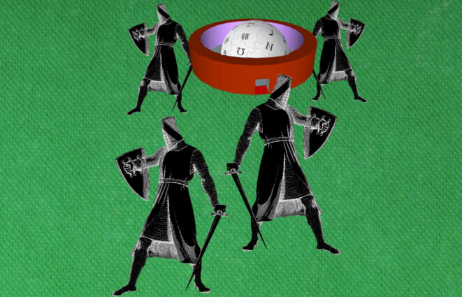 Les chevaliers noirs défendent une vierge pure nommée Wikipédia © Christian Bois Les chevaliers noirs défendent une vierge pure nommée Wikipédia © Christian Bois