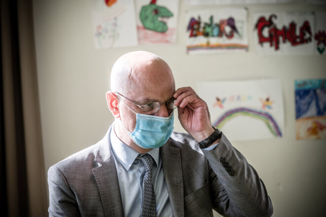 Jean-Michel Blanquer à Sèvres, le 4 septembre 2020. © Arthur Nicholas Orchard / Hans Lucas via AFP Jean-Michel Blanquer à Sèvres, le 4 septembre 2020. © Arthur Nicholas Orchard / Hans Lucas via AFP