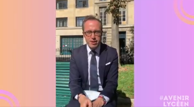 Christophe Brunelle dans une vidéo d’Avenir Lycéen en septembre. © DR Christophe Brunelle dans une vidéo d’Avenir Lycéen en septembre. © DR