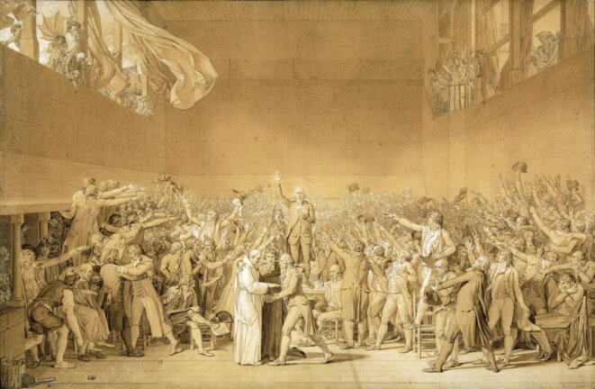 Le Serment du Jeu de paume (esquisse) © Jacques Louis David 1791 Le Serment du Jeu de paume (esquisse) © Jacques Louis David 1791