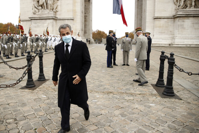 Nicolas Sarkozy aux cérémonies du 11-Novembre, à Paris. © Yoan VALAT / POOL / AFP
