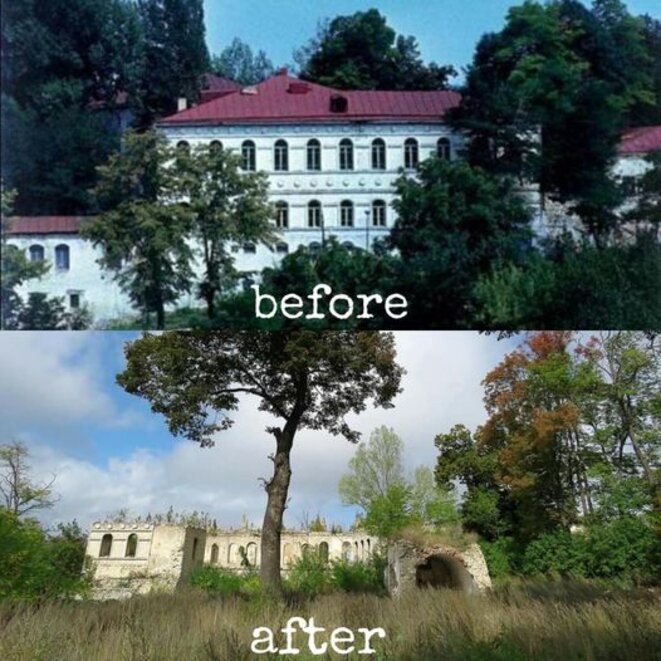 Musée Natavan Choucha Avant l'occupation des séparatistes arméniens et aprés. Natavan est une poétesse azerbaidjanaise née à Choucha au XIX siècle Musée Natavan Choucha Avant l'occupation des séparatistes arméniens et aprés. Natavan est une poétesse azerbaidjanaise née à Choucha au XIX siècle