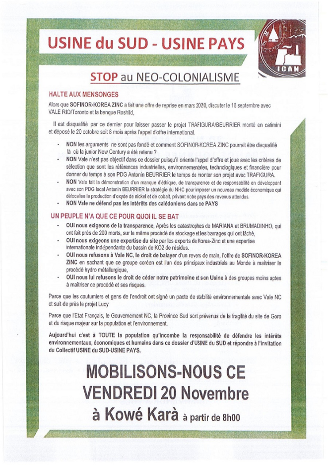 Usine du Sud - Usine Pays © ICAN (Instance coutumière autonome de négociation) Usine du Sud - Usine Pays © ICAN (Instance coutumière autonome de négociation)