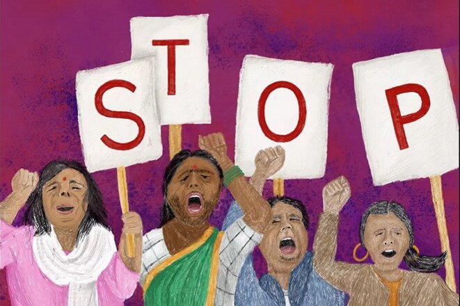 Dessin : Aasawari Kulkarni/Feminism In India © (https://feminisminindia.com/2020/02/20/new-stock-images-rape/) Dessin : Aasawari Kulkarni/Feminism In India © (https://feminisminindia.com/2020/02/20/new-stock-images-rape/)