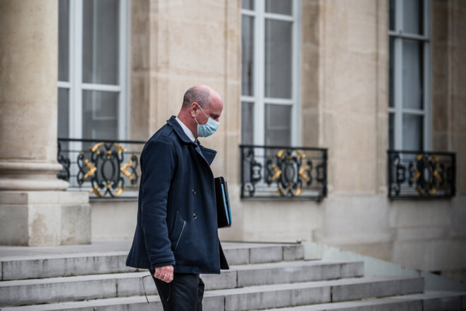 Jean-Michel Blanquer à la sortie du conseil des ministres, le 25 novembre 2020. © Nicholas Orchard / Hans Lucas via AFP