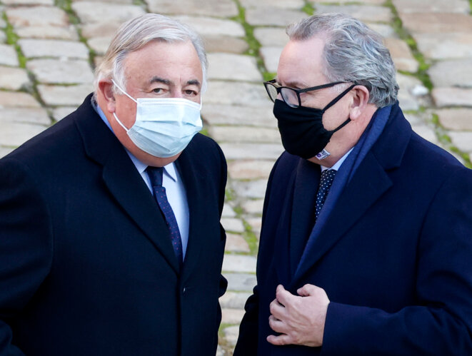Gérard Larcher et Richard Ferrand, le 26 novembre. © Ludovic Marin/AFP Gérard Larcher et Richard Ferrand, le 26 novembre. © Ludovic Marin/AFP