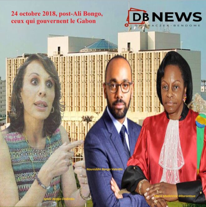 Gabon. Ian Ghislain Ngoulou, la République des gourous|à gauche : Sylvia Bongo Ondimba ; au centre : Noureddin Bongo Valentin ; à droite : Marie Madeleine Mborantzu© 2020 D.R./DBNEWS Gabon. Ian Ghislain Ngoulou, la République des gourous|à gauche : Sylvia Bongo Ondimba ; au centre : Noureddin Bongo Valentin ; à droite : Marie Madeleine Mborantzu© 2020 D.R./DBNEWS