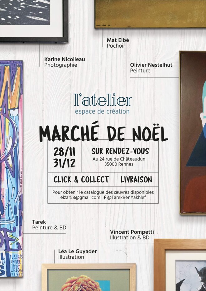 Marché de Noël à l'Atelier. Espace de création de Rennes