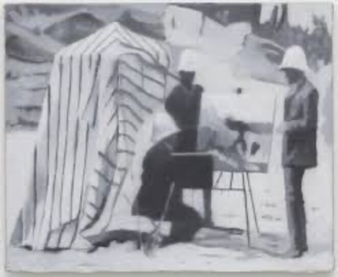 Scène tiré du film "La zerda ou le chant de l'oubli". Peinture à l'huile. Johannes Sivertsen Scène tiré du film "La zerda ou le chant de l'oubli". Peinture à l'huile. Johannes Sivertsen