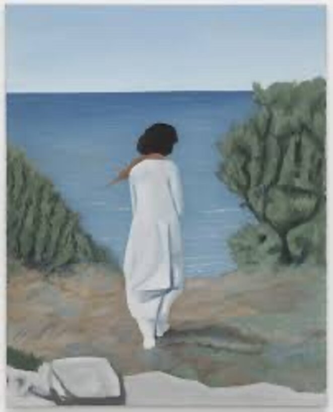 By the sea (After Assia Djebar).Johannes Sivertsen, 2020.oil on canvas.92X73 cm By the sea (After Assia Djebar).Johannes Sivertsen, 2020.oil on canvas.92X73 cm