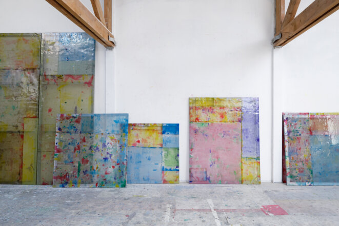 Louis Cane, « Peintures vraiment abstraites », vue de stockage, © galerie Ceysson & Bénétière Louis Cane, « Peintures vraiment abstraites », vue de stockage, © galerie Ceysson & Bénétière