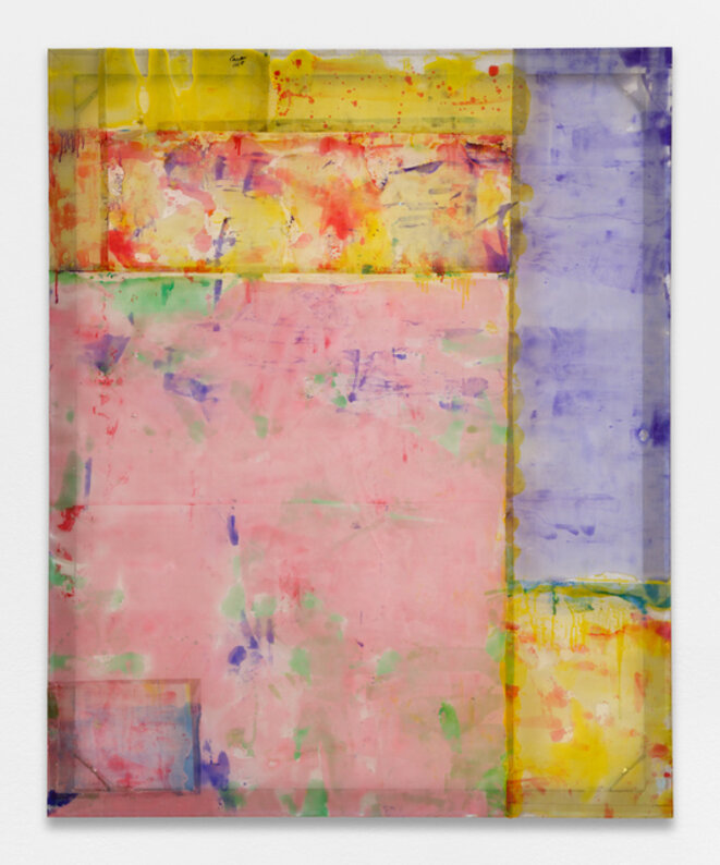 Louis Cane, « Peinture vraiment abstraite », résine sur grillage, 175 x 142 cm, 2018, © galerie Ceysson & Bénétière Louis Cane, « Peinture vraiment abstraite », résine sur grillage, 175 x 142 cm, 2018, © galerie Ceysson & Bénétière