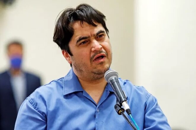 Le journaliste Rouhollah ZAM lors de son procès en juin 2020 © X Le journaliste Rouhollah ZAM lors de son procès en juin 2020 © X