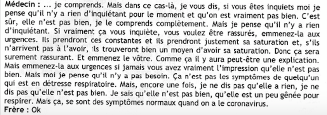 Retranscription des enregistrements du Samu. Échanges entre le frère de Patricia Urcel et le médecin,11 h 20, 07 septembre 2020. © Samu des Hauts-de-Seine.