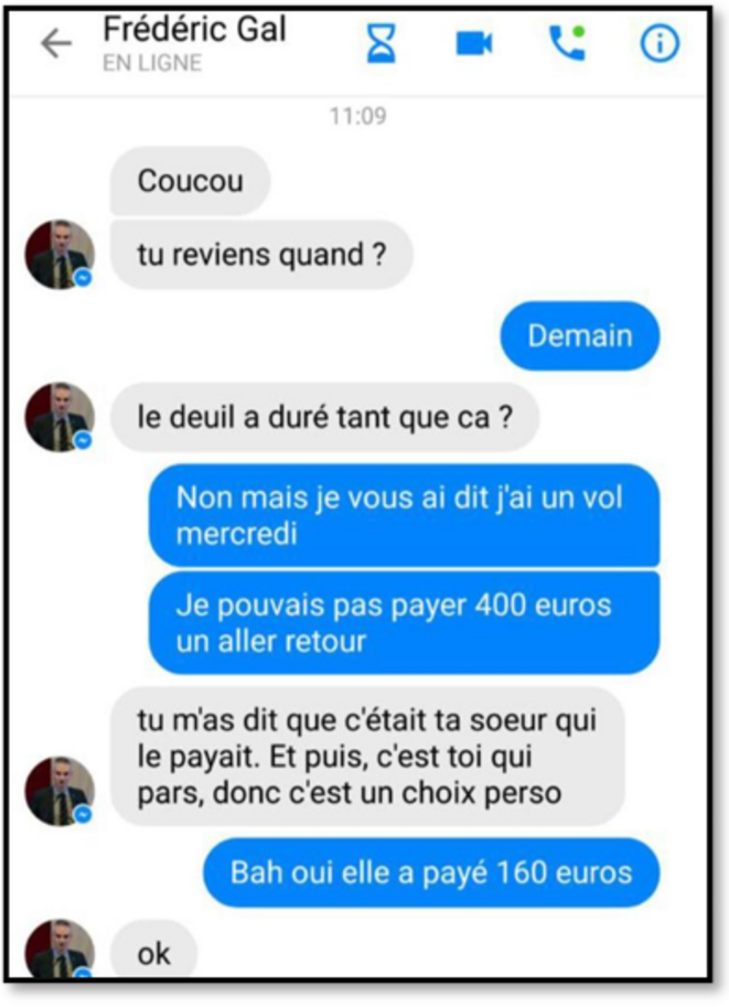 Échanges entre Frédéric Gal et une service civique. Échanges entre Frédéric Gal et une service civique.