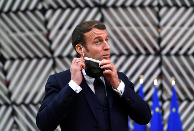 Emmanuel Macron, le 10 décembre, en Belgique. © JOHN THYS / POOL / AFP