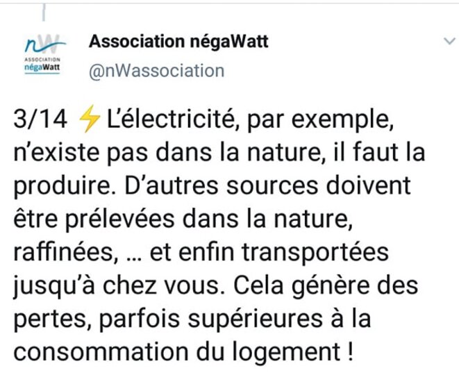 Tweet de l'association Negawatt du 16/12/2020 à 15h50 Tweet de l'association Negawatt du 16/12/2020 à 15h50