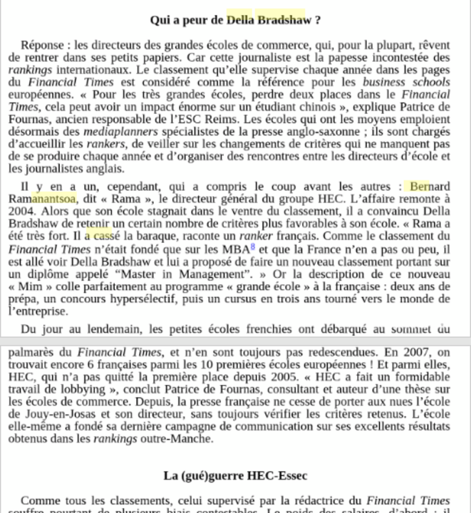 Page de livre "Les Grandes Ecoles, La Fin d'une Exception Francaise" Page de livre "Les Grandes Ecoles, La Fin d'une Exception Francaise"