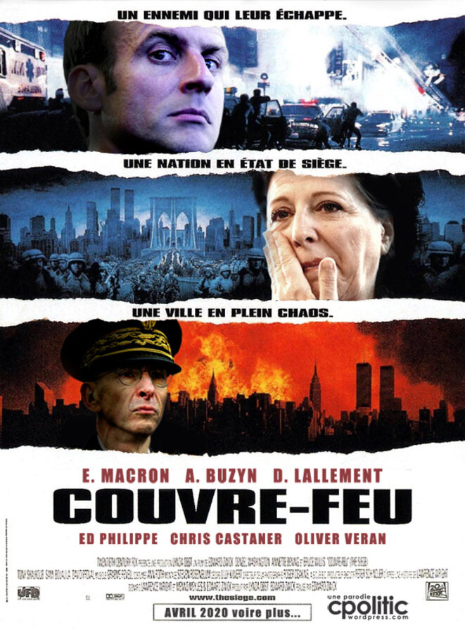 Affiche parodique "Couvre-feu" trouvée sur Internet lors du 1er confinement 2020. © Cpolitic Affiche parodique "Couvre-feu" trouvée sur Internet lors du 1er confinement 2020. © Cpolitic