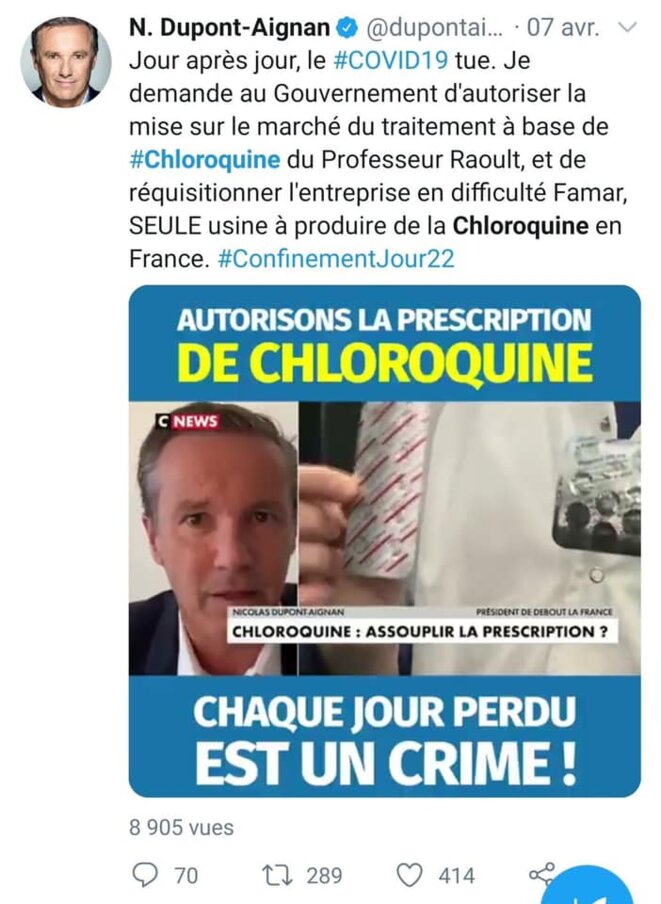 dupont-aignant-chloroquine