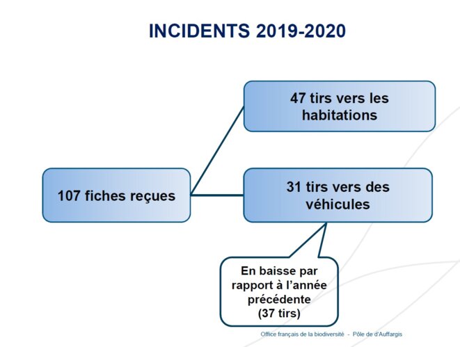 "Incidents" (comme on les appelle) de chasse (en plus des tirs accidentels) dans les maisons, voitures, animaux, etc. pour l'année 2019-2020. © Illustration Office français de la Biodiversité "Incidents" (comme on les appelle) de chasse (en plus des tirs accidentels) dans les maisons, voitures, animaux, etc. pour l'année 2019-2020. © Illustration Office français de la Biodiversité