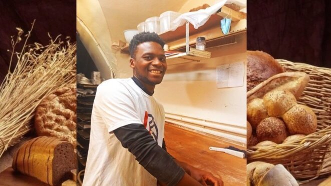 Laye Fodé Traoréiné, apprenti boulanger à la Huche à pain à Besançon, risque d'être expulsé du territoire français. © La Huche à pain