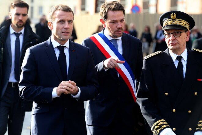 Boris Ravignon aux côtés d'Emmanuel Macron, en novembre 2018 à Charleville-Mézières © François Nascimbeni / AFP Boris Ravignon aux côtés d'Emmanuel Macron, en novembre 2018 à Charleville-Mézières © François Nascimbeni / AFP