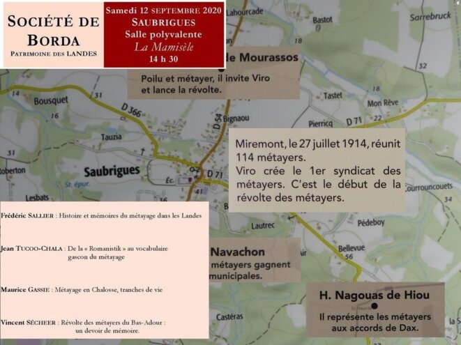 Conférence de la Société de Borda donnée le 12 septembre 2020 à Saubrigues Conférence de la Société de Borda donnée le 12 septembre 2020 à Saubrigues