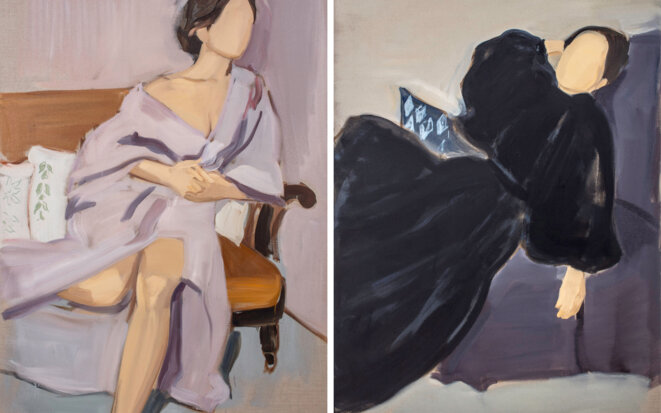 Gideon Rubin In the Grand Chalet 2019 Huile sur toile de lin / Oil on linen Diptyque / Diptych : 150 x 105 cm / 59 x 41 1/3 in © Gideon Rubin Courtesy of Galerie Karsten Greve Köln Paris St. Moritz Photo : Richard Ivey Gideon Rubin In the Grand Chalet 2019 Huile sur toile de lin / Oil on linen Diptyque / Diptych : 150 x 105 cm / 59 x 41 1/3 in © Gideon Rubin Courtesy of Galerie Karsten Greve Köln Paris St. Moritz Photo : Richard Ivey
