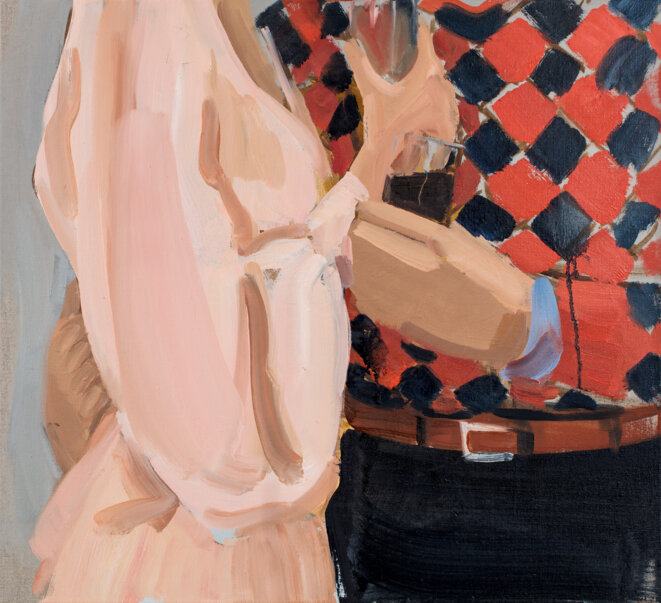 Gideon Rubin Night Out 2020 Huile sur toile de lin / Oil on linen 55 x 60 cm / 21 2/3 x 23 2/3 in © Gideon Rubin Courtesy of Galerie Karsten Greve Köln Paris St. Moritz Photo : Richard Ivey Gideon Rubin Night Out 2020 Huile sur toile de lin / Oil on linen 55 x 60 cm / 21 2/3 x 23 2/3 in © Gideon Rubin Courtesy of Galerie Karsten Greve Köln Paris St. Moritz Photo : Richard Ivey