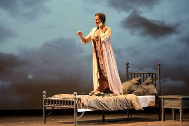 Karen Vourc'h dans "La Voix humaine" à Riga. DR Karen Vourc'h dans "La Voix humaine" à Riga. DR