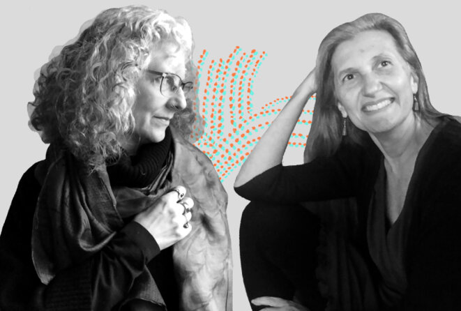 Portraits de Dora Raymaker et Christina Nicolaidis Comme les esprits : Dora Raymaker et Christina Nicolaidis disent qu'elles "partagent un cerveau". © Photographies de Jessica Chou Portraits de Dora Raymaker et Christina Nicolaidis Comme les esprits : Dora Raymaker et Christina Nicolaidis disent qu'elles "partagent un cerveau". © Photographies de Jessica Chou