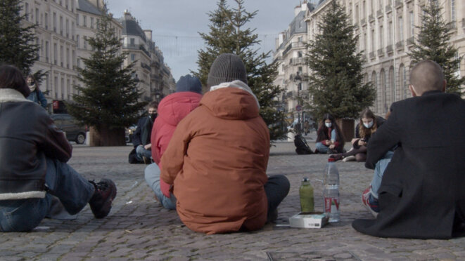Sit-in place du Panthéon, lundi 18 janvier 2021 © Noox Sit-in place du Panthéon, lundi 18 janvier 2021 © Noox