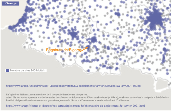 déploiement 5G Orange © arcep.fr déploiement 5G Orange © arcep.fr