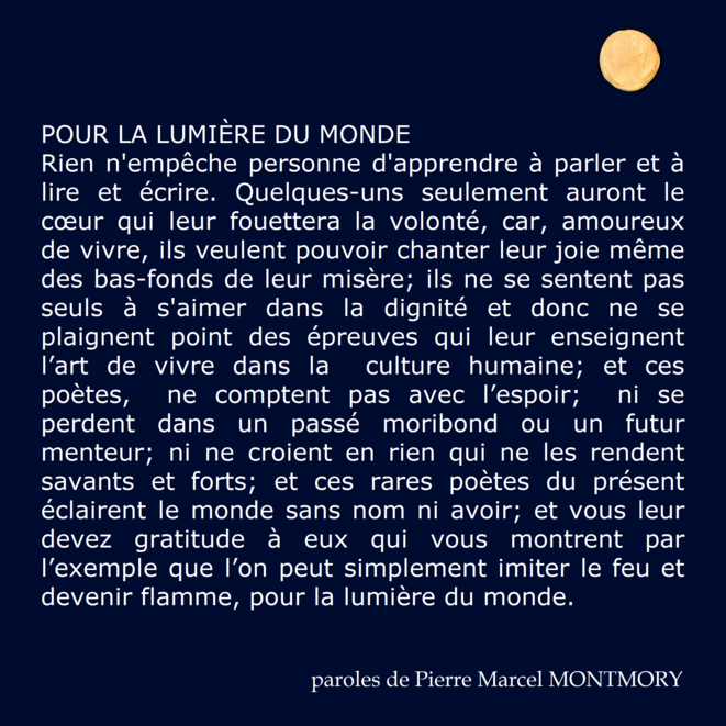 POUR LA LUMIÈRE DU MONDE