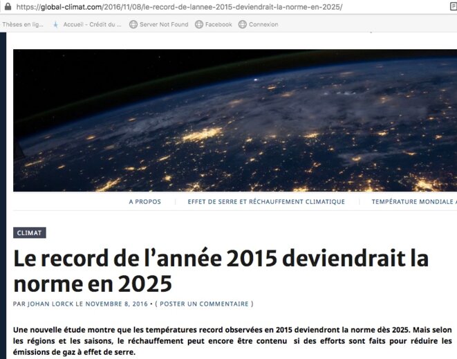 Le réchauffement climatique gagnant cinq ans... mais toutes choses égales par ailleurs. Le réchauffement climatique gagnant cinq ans... mais toutes choses égales par ailleurs.