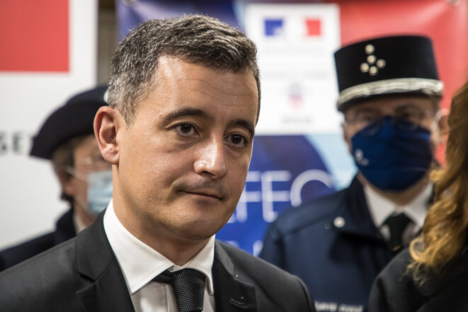 Gérald Darmanin, le 31 décembre 2020, à Nanterre. © Christophe PETIT TESSON / POOL / AFP Gérald Darmanin, le 31 décembre 2020, à Nanterre. © Christophe PETIT TESSON / POOL / AFP