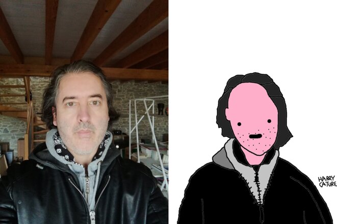Christophe Gervot par lui-même (photo) et par Harry Cature (caricature) © Christophe Gervot et Harry Cature Christophe Gervot par lui-même (photo) et par Harry Cature (caricature) © Christophe Gervot et Harry Cature