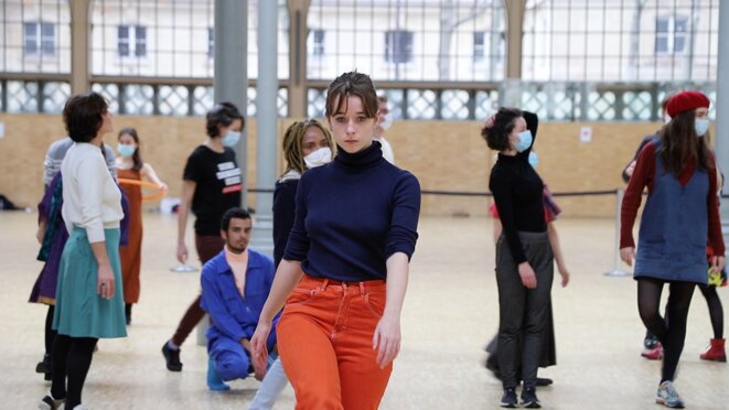 Yves-Noël Genod, Sur le Carreau, répétitions, Le Carreau du Temple, Paris, 2021 © Photo : César Veyssié Yves-Noël Genod, Sur le Carreau, répétitions, Le Carreau du Temple, Paris, 2021 © Photo : César Veyssié