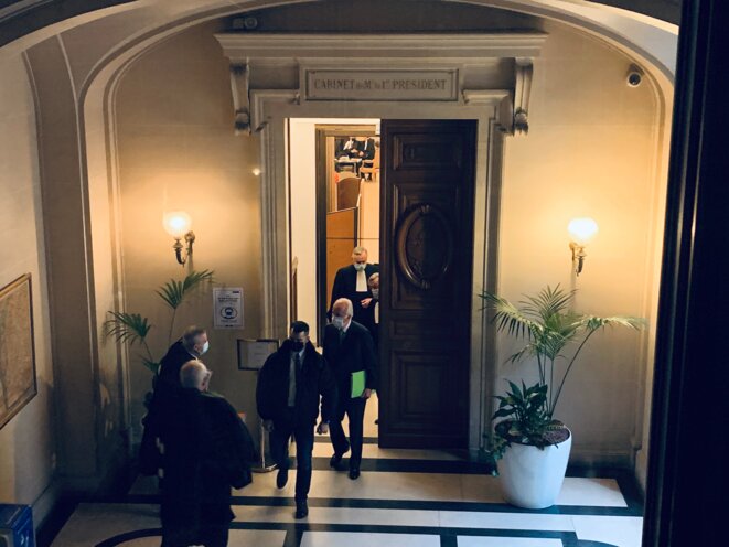L'ancien premier ministre Édouard Balladur au Palais de justice de Paris, le 27 janvier. © KL L'ancien premier ministre Édouard Balladur au Palais de justice de Paris, le 27 janvier. © KL