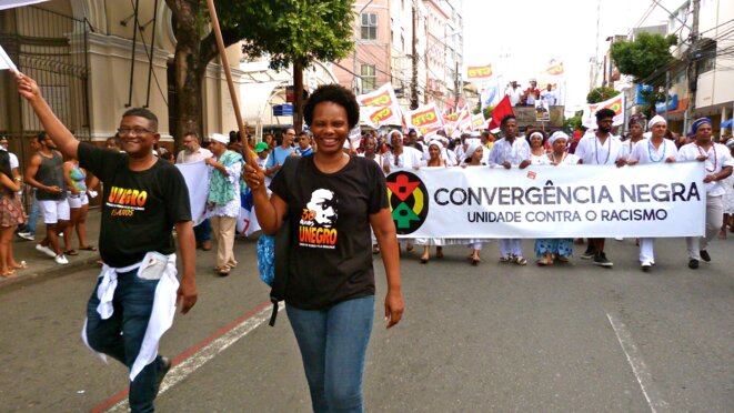 Marche d’ouverture du FSM à Salvador de Bahia (Brésil), 13 mars 2018 © Benjamin Joyeux Marche d’ouverture du FSM à Salvador de Bahia (Brésil), 13 mars 2018 © Benjamin Joyeux