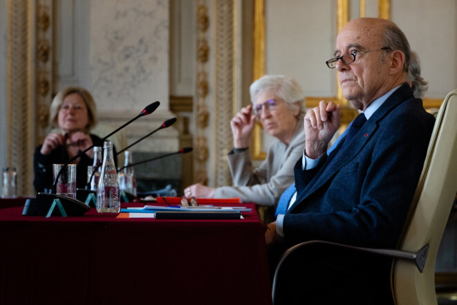 Alain Juppé, le 15 mai 2020, au Conseil constitutionnel. © JOEL SAGET / AFP