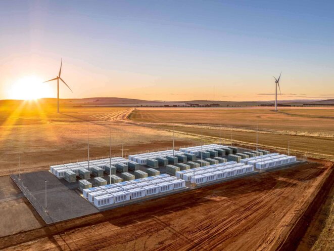 La gigantesque batterie de la Hornsdale Power Reserve, gérée par l'entreprise française Neoen © Hornsdale Power Reserve La gigantesque batterie de la Hornsdale Power Reserve, gérée par l'entreprise française Neoen © Hornsdale Power Reserve