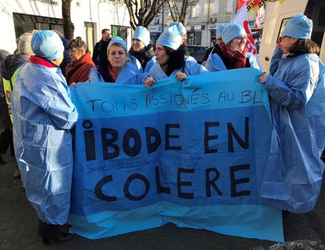 Infirmières du bloc opératoire, manifestation du 14 janvier 2020 [Ph. YF]