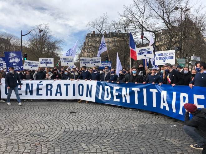 Rassemblement de Génération identitaire, samedi 20 février à Paris. © G. Dx