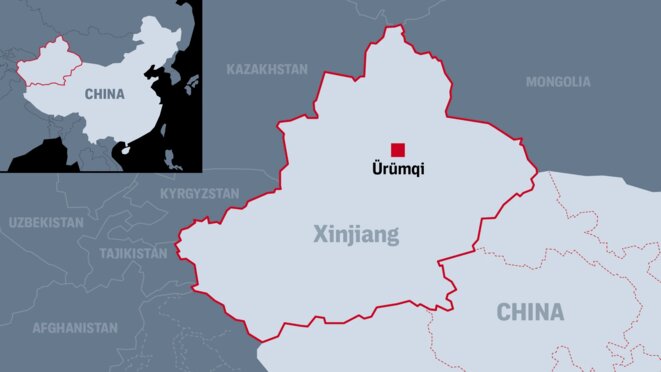 La base de données obtenue par The Intercept contient les rapports de police d'Ürümqi, la capitale et la plus grande ville de la région autonome ouïghoure du Xinjiang en Chine. Carte: Soohee Cho/The Intercept La base de données obtenue par The Intercept contient les rapports de police d'Ürümqi, la capitale et la plus grande ville de la région autonome ouïghoure du Xinjiang en Chine. Carte: Soohee Cho/The Intercept