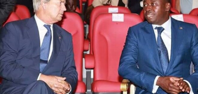 Vincent Bolloré et le président du Togo, Faure Gnassingbé. © D.R. Vincent Bolloré et le président du Togo, Faure Gnassingbé. © D.R.