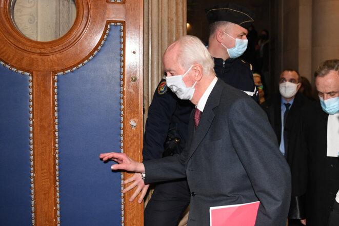 Former PM Édouard  Balladur arriving at the CJR on January 19th 2021. © Alain JOCARD / AFP