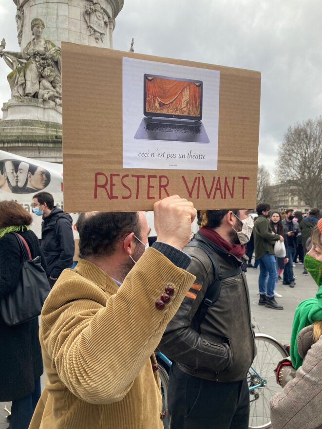 Place de la République, à Paris, le 11 mars 2021. © JC