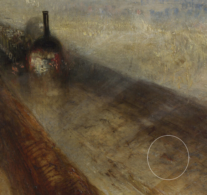 Pluie, vapeur et vitesse (détail), Joseph Mallord William Turner. Pluie, vapeur et vitesse (détail), Joseph Mallord William Turner.